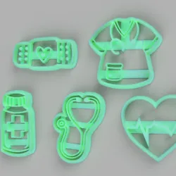Cookie cutter Nurse Doctor x5