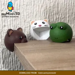 Cute Kawaii Corner Protectors Bear, Cat a Frog | 3D print models