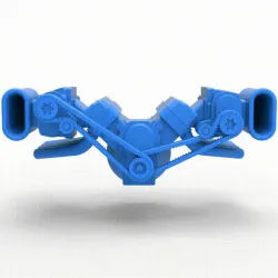 Diecast engine V8 with double supercharger Version 5 Scale 1:25