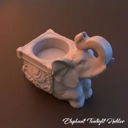 Elephant Tealight Holder (weathered statue)