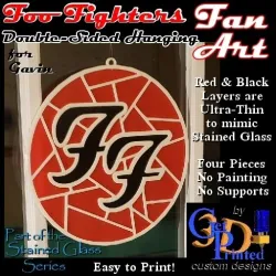 Foo Fighters FanArt Double Sided Hanging Art w/ Stain Glass Effect