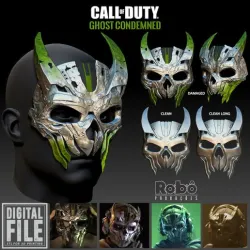 Ghost Mask Condemned Operator Simon Riley Mask - Call of Duty - Modern Warfare 2 - WARZONE - Cosplay