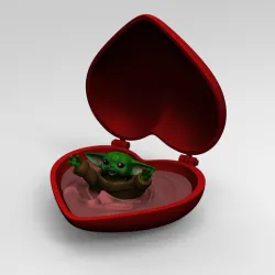 Grogu Baby yoda heart box + statue