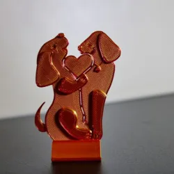Heartwarming 3D Printed Dogs Figurine - Celebrating Love and Playfulness