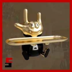 Home decor Gesture Figurines and Sculptures, Modern Art Gesture Figurines Black Gold Home Decor, Tray Storage Key Bowl for Living Room, Coffee Table, Entrance, Dressing Table, Office Entrance Storage