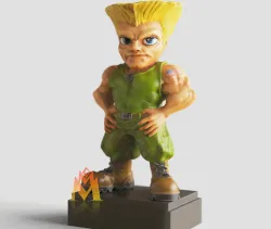 Major Guile chibi Fanart-ガイル 少佐,-street fighter-standing pose- game mascot -Fanart