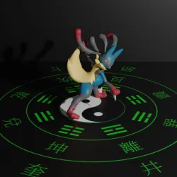 Mega Lucario pretending to be a member of the Hyuga clan