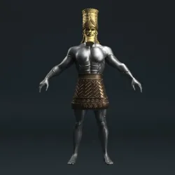 Nebuchadnezzar king rigged low poly