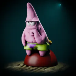 Patrick Star as The Thinker - Spongebob Squarepants