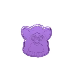 Retro Furry Toy Monster Cookie Cutter And Stamp Set