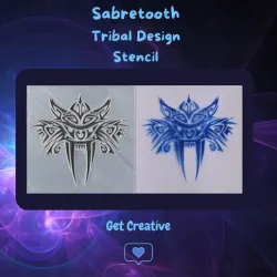 Sabretooth tribal art stencil