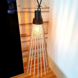 Tipi lamp for IKEA SUNNEBY - 3D-printed lampshade in tent design for the living room