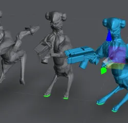 Tripodia alien xeno warrior with gun