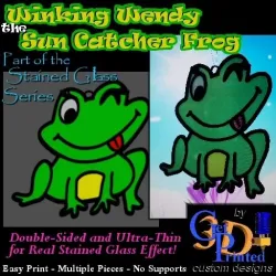 Winking Frog Suncatcher Window Hanging Garden Decoration