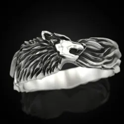 Wolf band ring