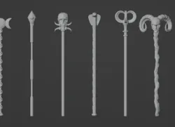 28mm scale Fantasy Staff Set