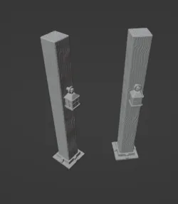 28mm scale Fantasy Wood Pillar with Lantern