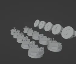 28mm scale Modern Numbered Zombie Tokens