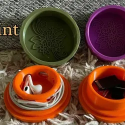 3D Printed Wire Container + Storage Container with same top (2 + 1)