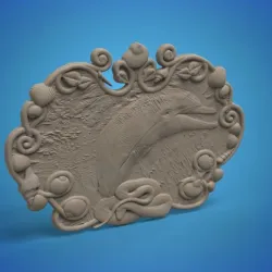 Aquarium panno deep sea adventure 3D STL dolphin panno  model for CNC router and 3D printing