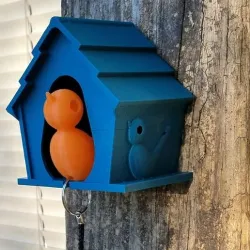 Birdhouse Keychain Holder
