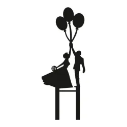 CAKE TOPPER CAKE TOPPER - YOUNG COUPLE IN LOVE Balloons