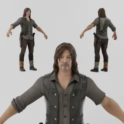 Daryl Dixon Lowpoly Rigged