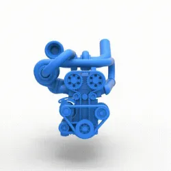 Diecast Twin Turbo straight-six engine Scale 1:25