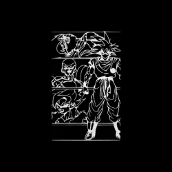 Early dragon ball goku wall art