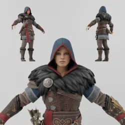 Eivor Assassins Creed Lowpoly Rigged
