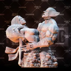 Fan Art - Wolverine and Jean - Phoenix Sacrifice - Bust Version