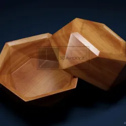 Hexagonal Bowl 2 - CNC Files for Wood (STL)