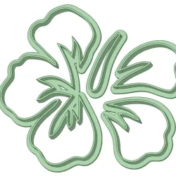 Hibiscus collage cookie cutter