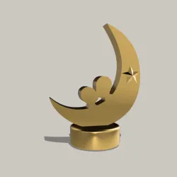 Lovers Kiss on Crescent Moon, Love you to the Moon and Back, Man Woman Kiss Sculpture, Love Statue, Forever Eternal Love, Couple In Love