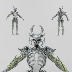 Lowpoly Rigged Demon Robot