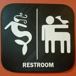 Mermaid Centaur Restroom Sign
