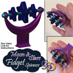 Moon and Stars Fidget Spinner Fun Finger Grip Toy for ADHD Anxiety