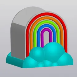 Multicolor Rainbow and Cloud Planter