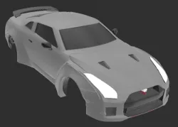 Nissan GTR r35 RC body with engine