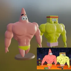 PACK BOB ESPONPONJA Y PATRICIO MUSCULOSO / SPONGEBOB AND PATRICK MUSCLE