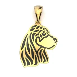 Pendant dog under blackening or enamel