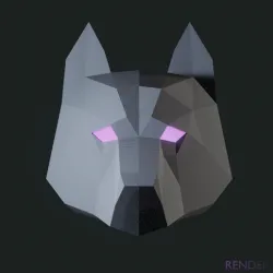 Polygonal Wolf Mask