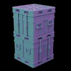 Sci-fi tabletop terrain - Stack of crates