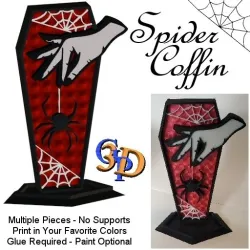 Spider Web Coffin Halloween Shelf Gothic Witch Vampire Decor
