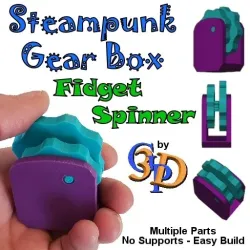 Steampunk Gear Box Fidget Spinner Toy for ADHD Anxiety Relief