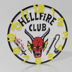 stranger things clock / hellfire club