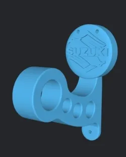 SUZUKI MOTORCYCLE HELMET MOUNT . MOTORCYCLE HELMET WALL BRACKET CLASIC LOGO EASY PRINT PRINTING WITHOUT BRACKETS READY TO PRINT