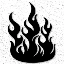 Tribal flames wall art fire wall decor 2d