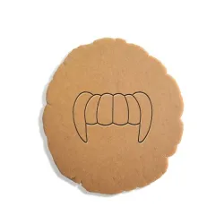 Vampire Teeth Cookie cutter and outline