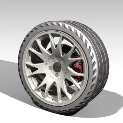 Wheel with caliper and disc